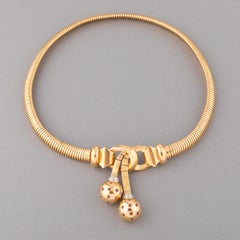 Gold Diamonds and Rubies French Retro Necklace
