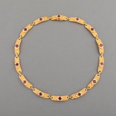 Gold Diamonds and Rubies Vintage Necklace