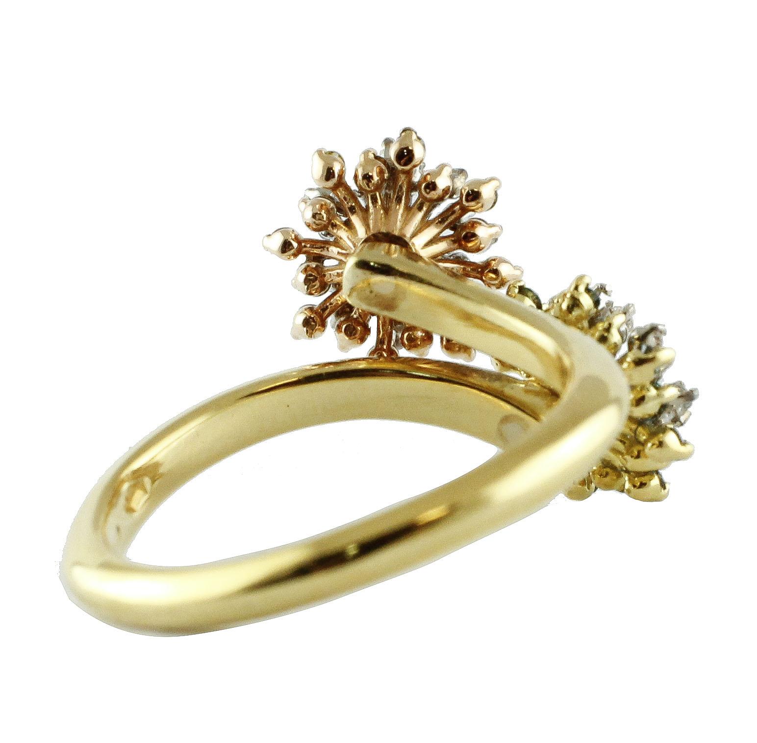 Taglio brillante Anello con diamanti in oro 18 kt in vendita