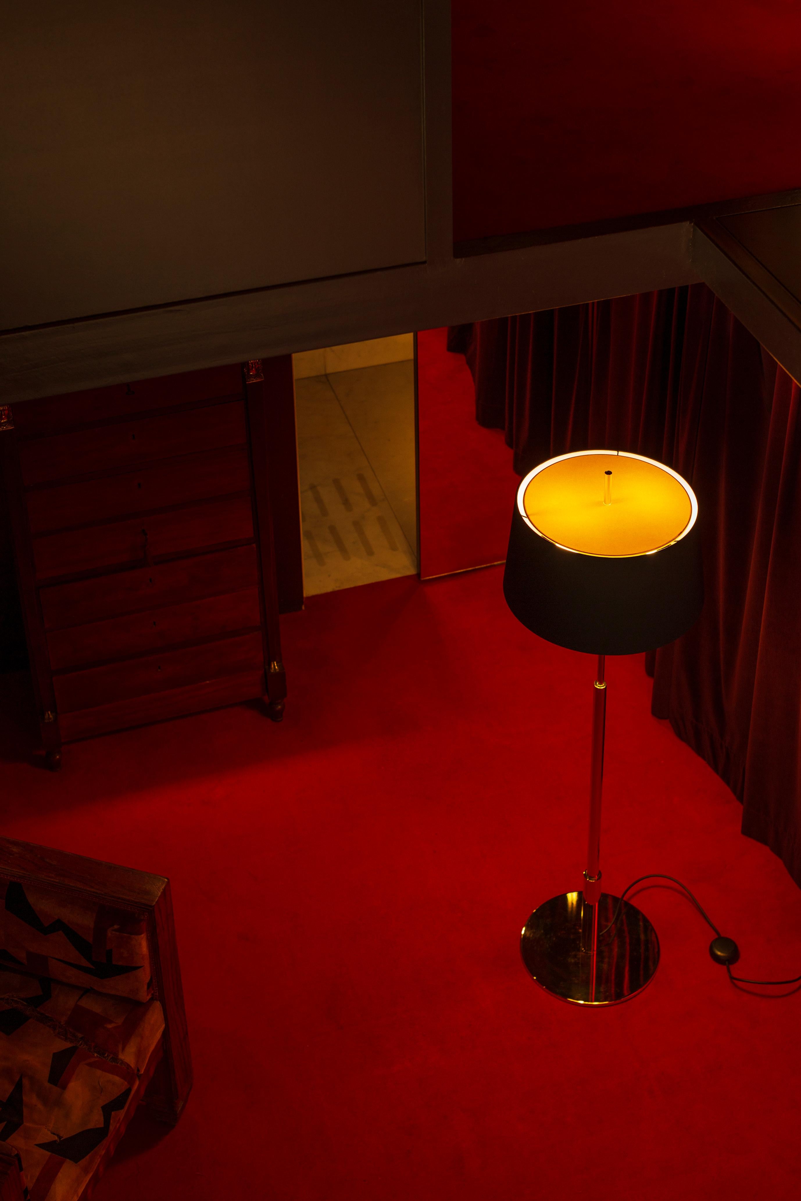 Contemporary Gold Diana Floor Lamp by Federico Correa, Alfonso Milá, Miguel Milá For Sale