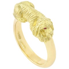 Gold Dog Band Ring