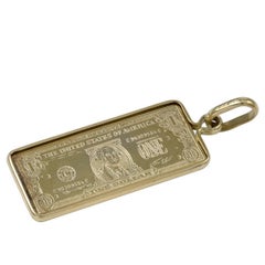 Vintage Gold Dollar Bill Charm