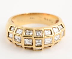 Gold Dome Ring with Diamonds