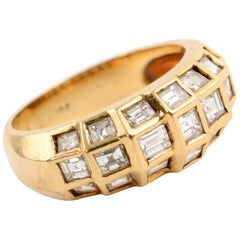 Gold Dome Ring with Diamonds