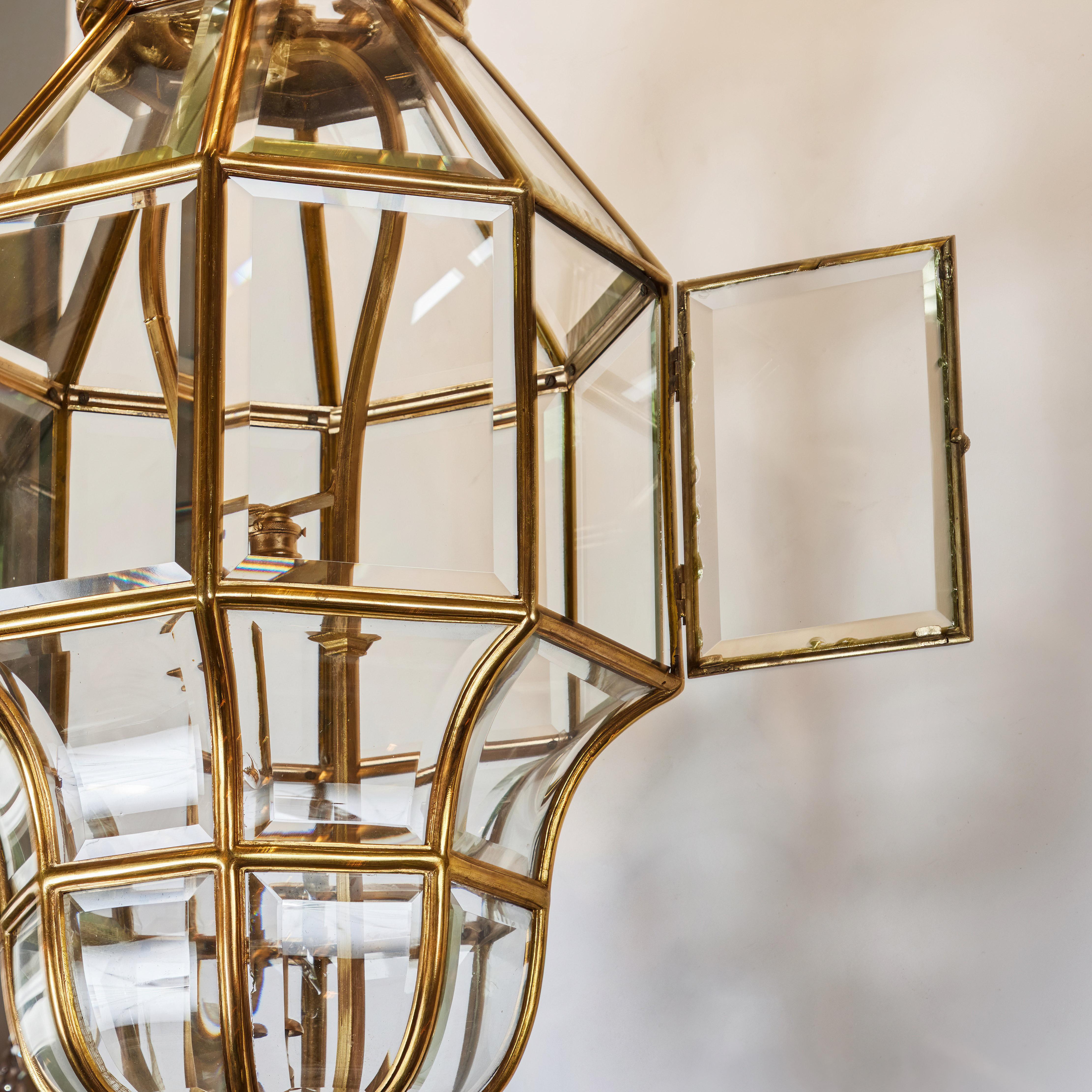 Gold Dore Bronze Octagon Shaped Lantern For Sale 1