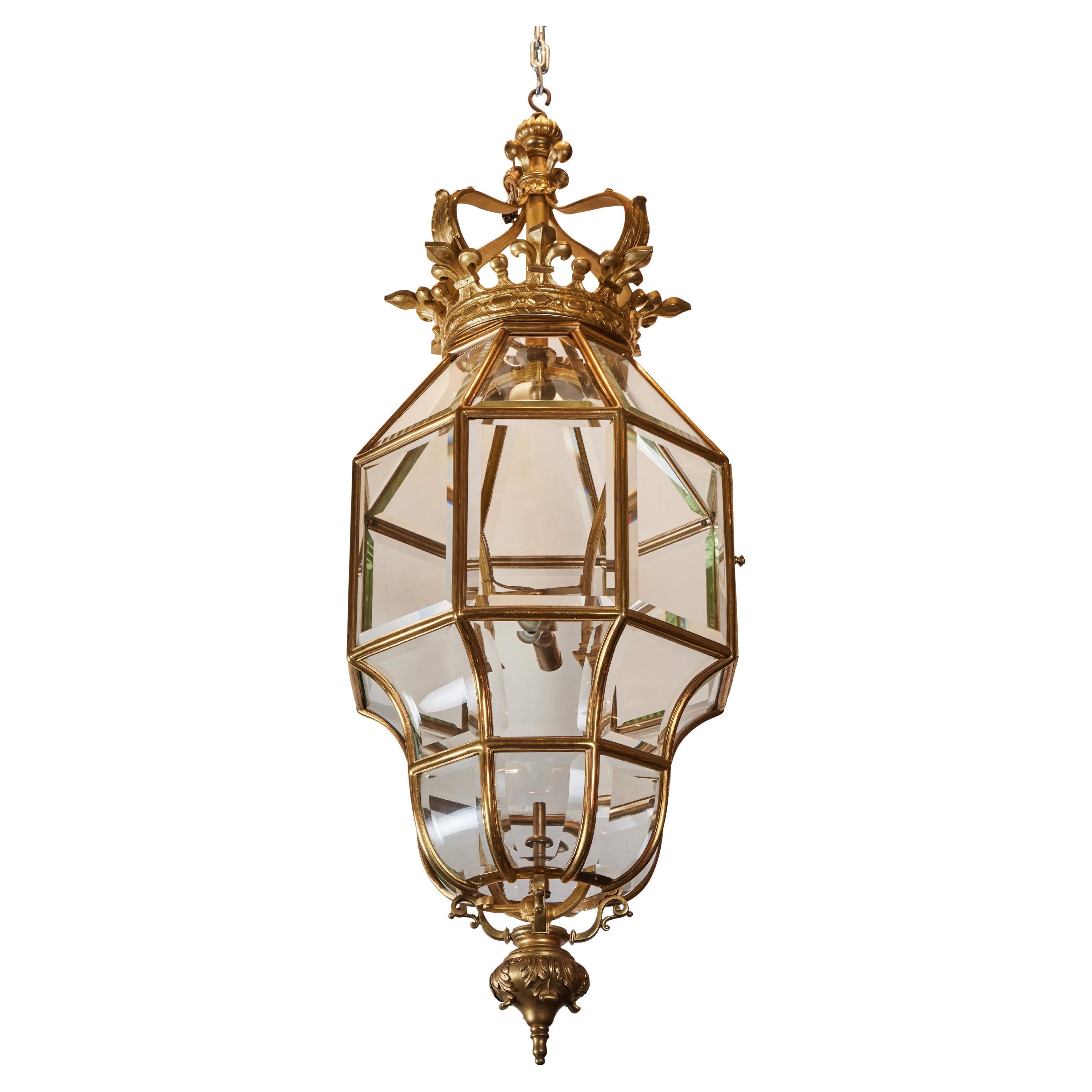 Gold Dore Bronze Octagon Shaped Lantern