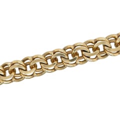 Gold Double Curb Link Bracelet