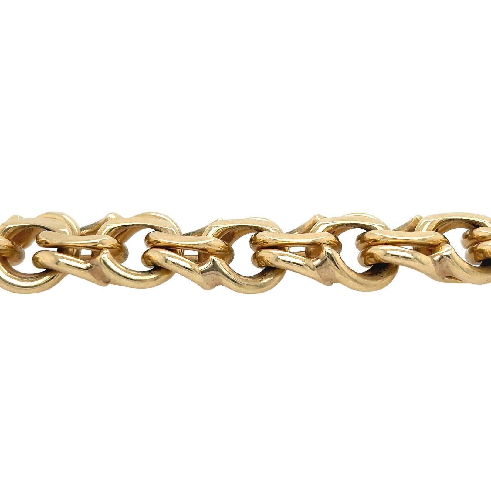 Gold Double Curb Link Bracelet In Good Condition In New York, NY