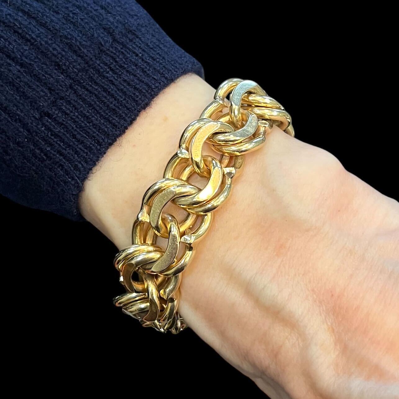 Women's Gold Double Curb Link Bracelet