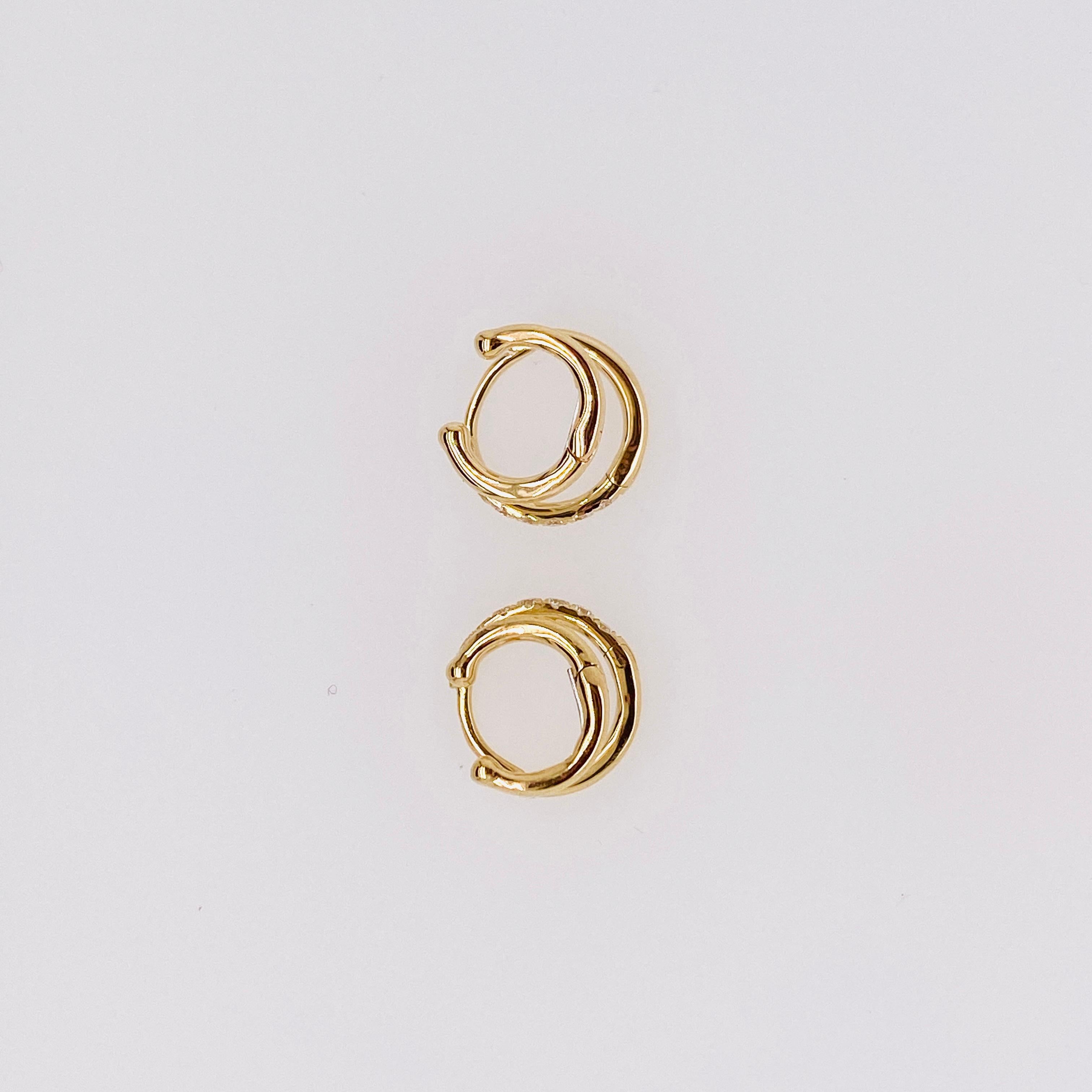 double hoop huggie earrings