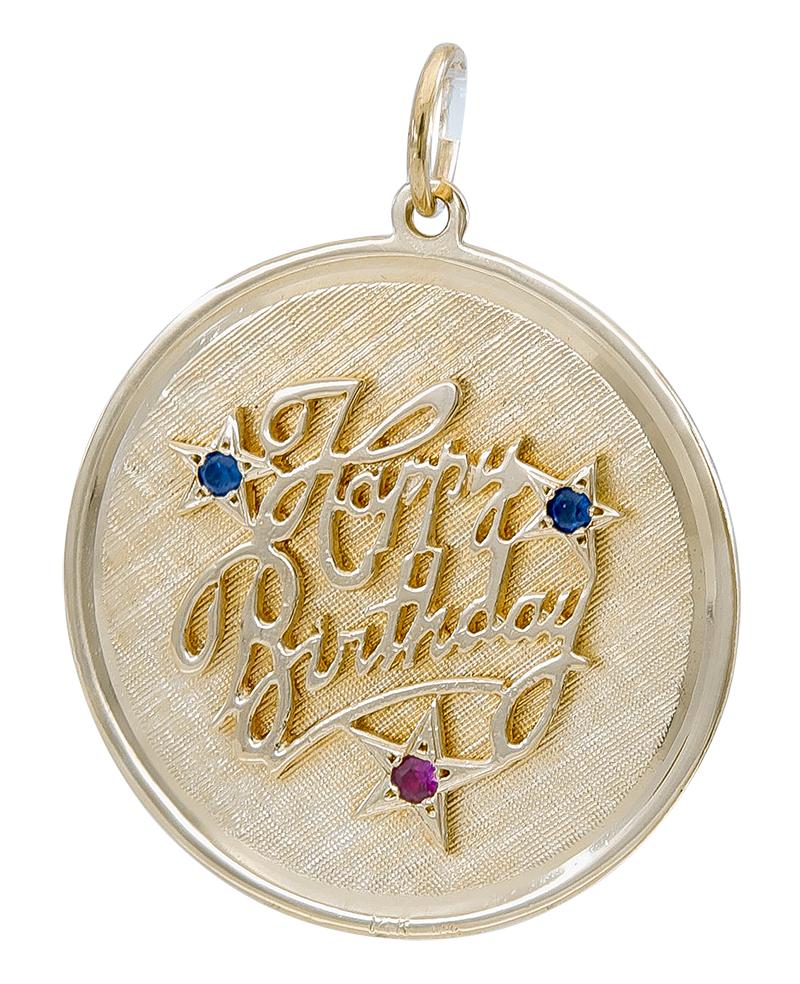 Women's or Men's Gold Double-Sided Birthday Charm