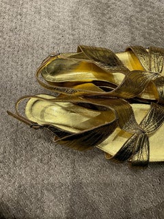 Gold Dries Van Noten Sandal Size EU 39.5