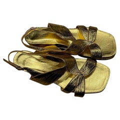 Sandale dorée Dries van Noten