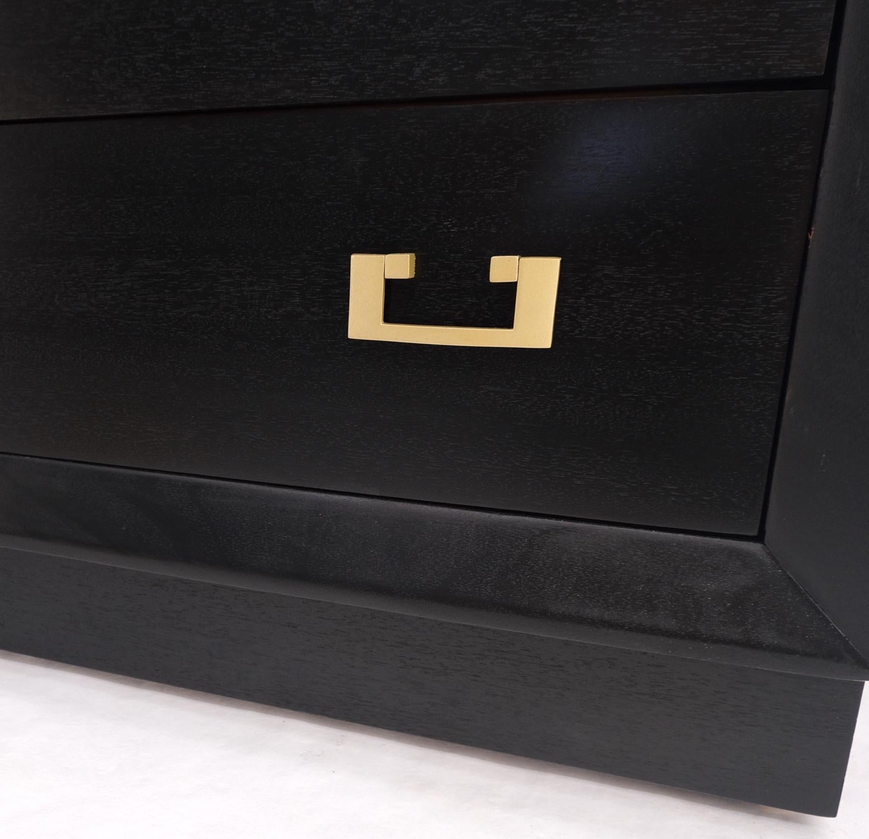 Gold Drop Pulls Ebonized Mahogany 3 Drawers Bachelors Chest Dresser Cabinet MINT 3