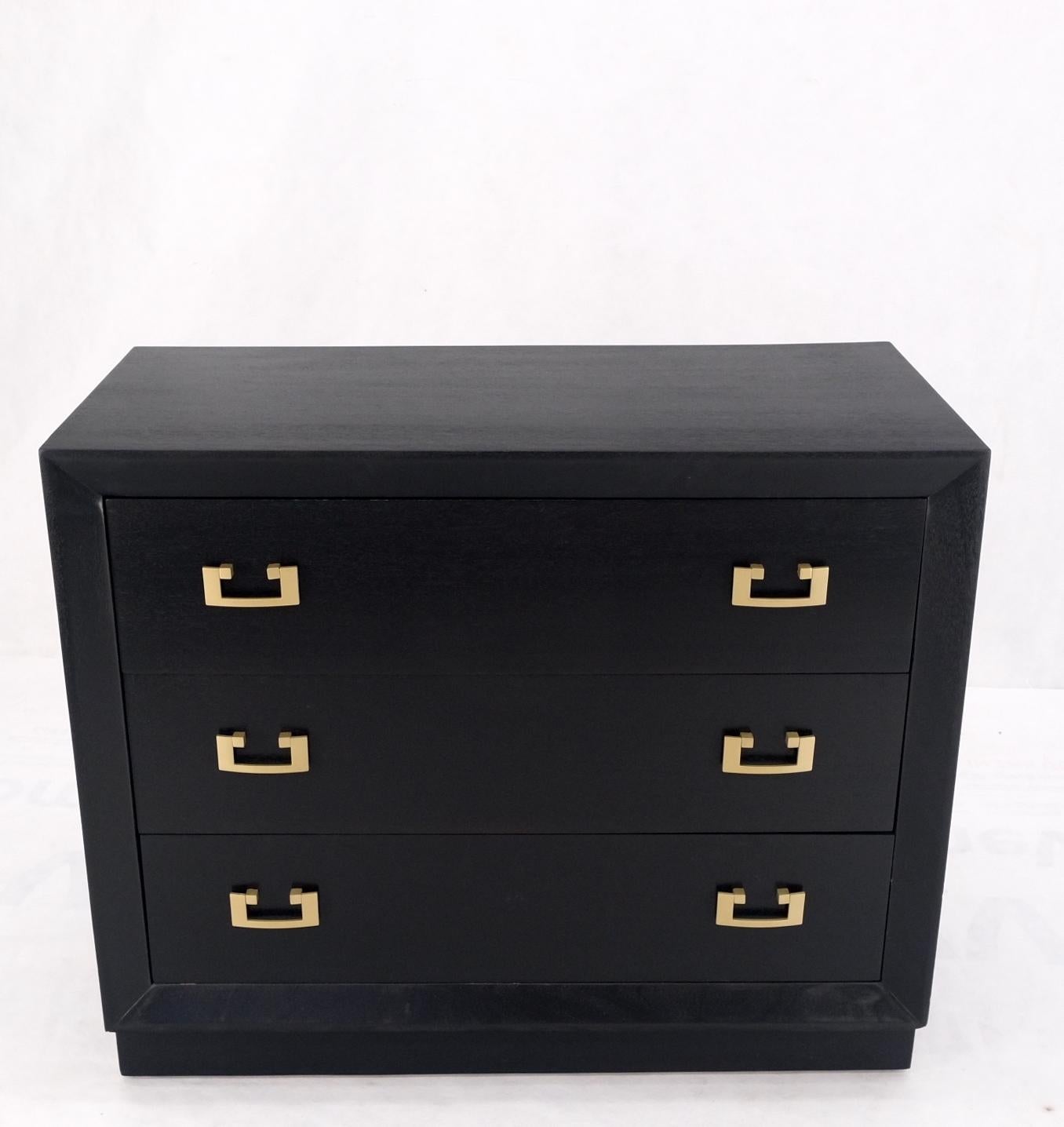 Gold Drop Pulls Ebonized Mahogany 3 Drawers Bachelors Chest Dresser Cabinet MINT 4