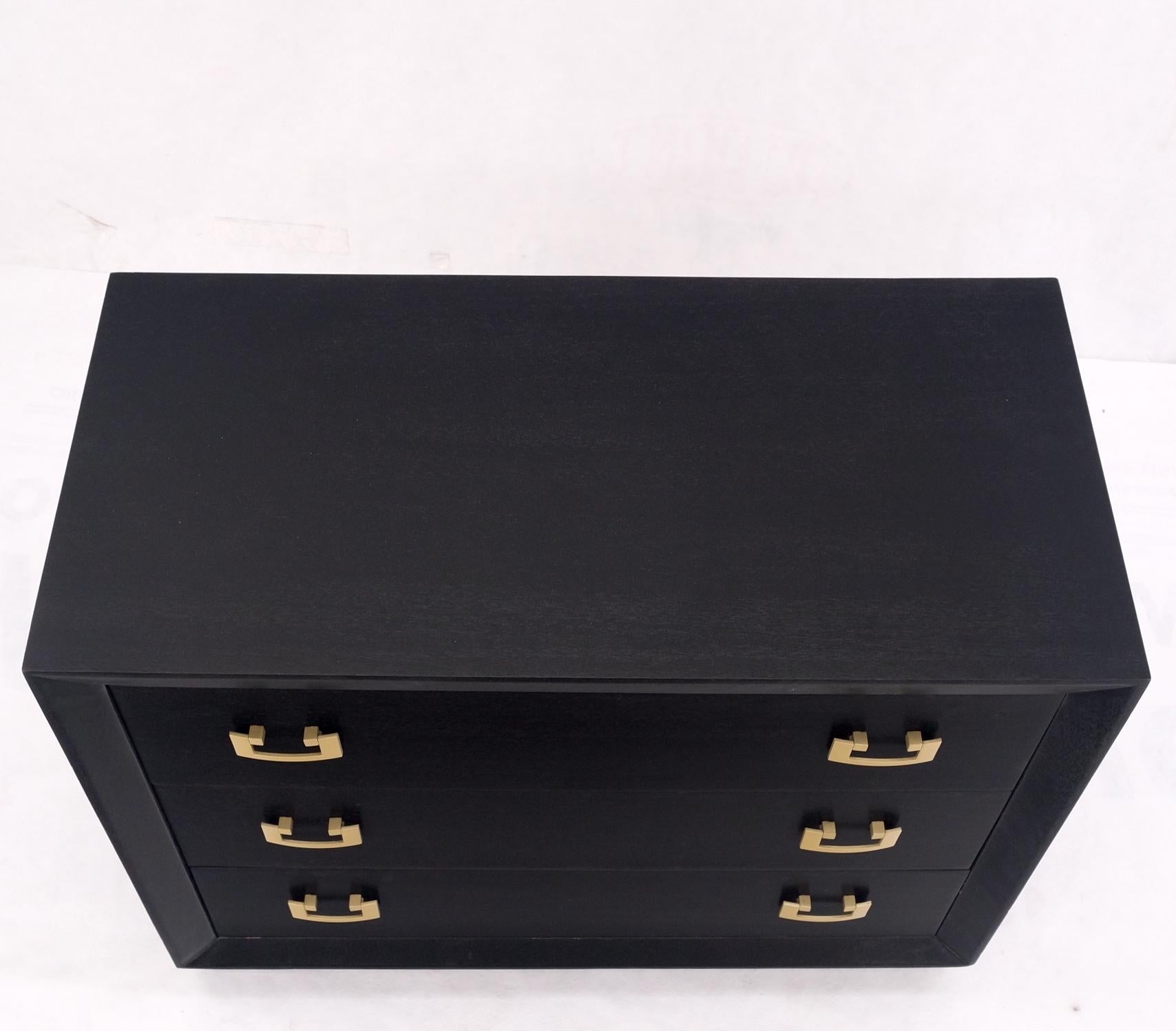 Gold Drop Pulls Ebonized Mahogany 3 Drawers Bachelors Chest Dresser Cabinet MINT 5
