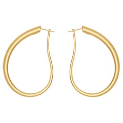 Gold Droplet Hoop Earrings