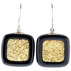 Gold Druzy Drop Earrings