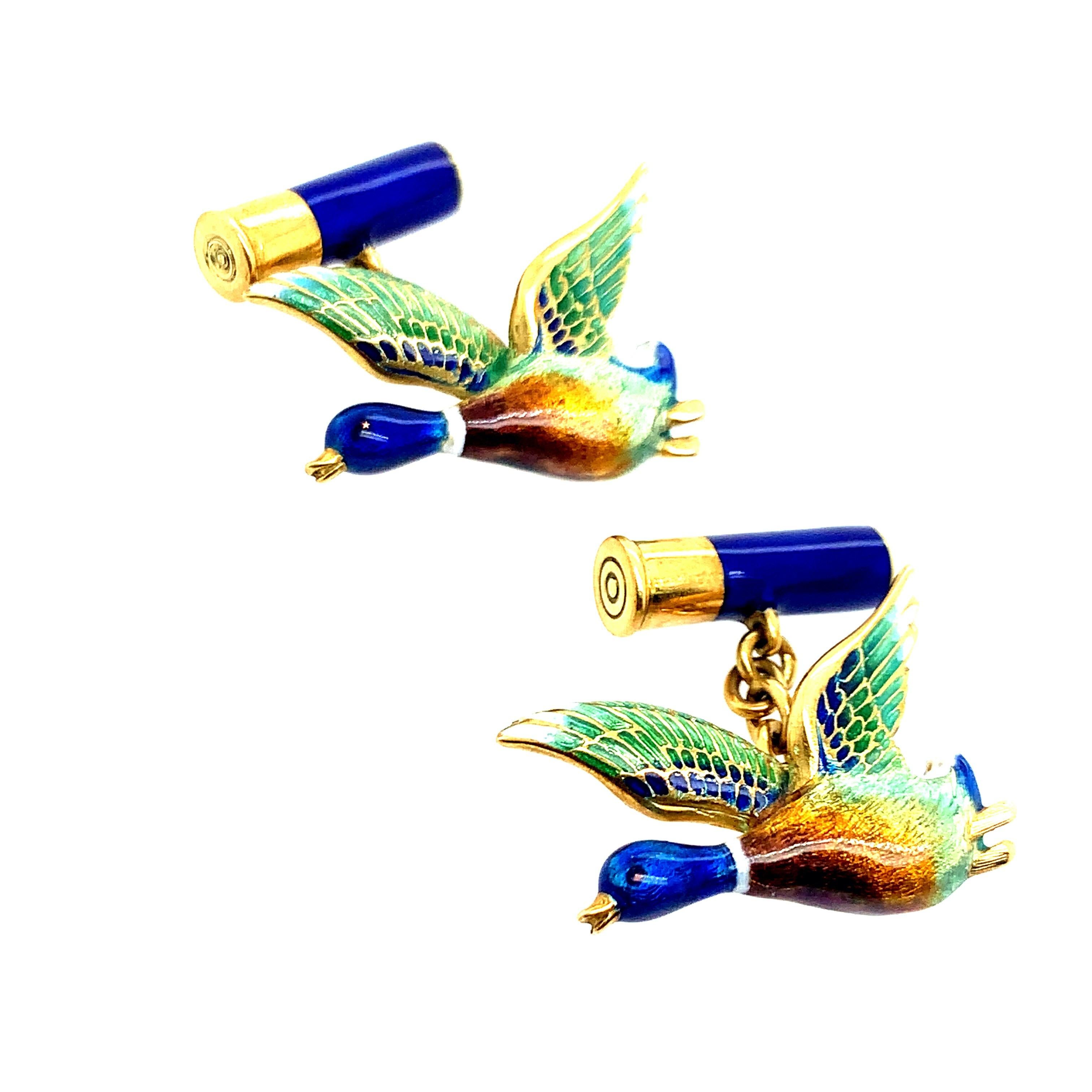 Men's Gold Ducks Cufflinks For Sale