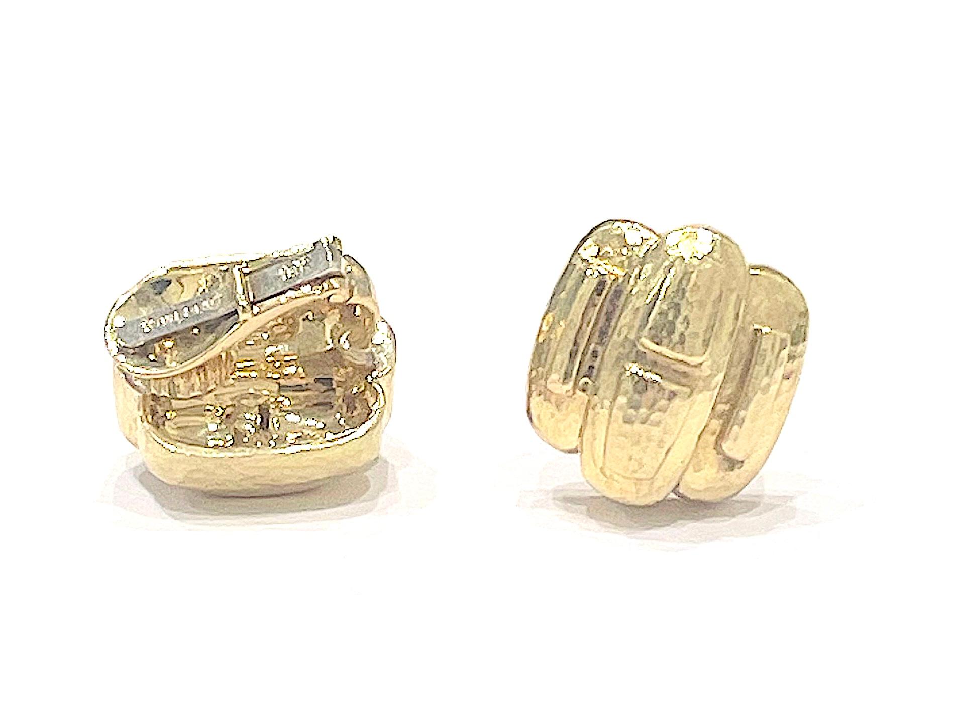 Contemporary Gold Ear Clips by David Webb For Sale
