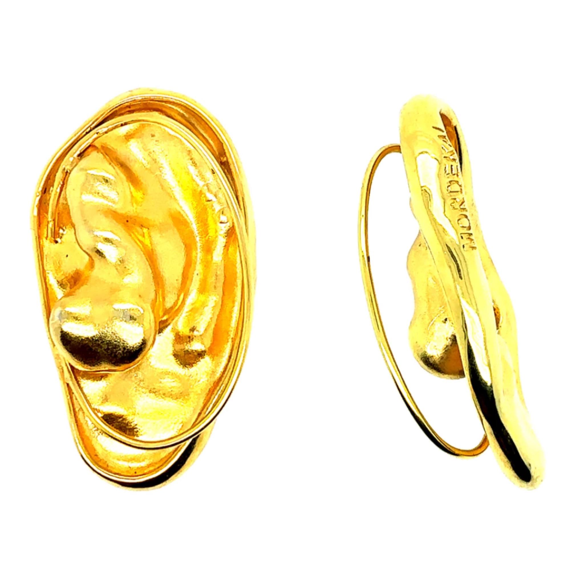 Contemporary 24K Gold-Plated Brass Anatomical Ear Cuff by Mordekai For Sale