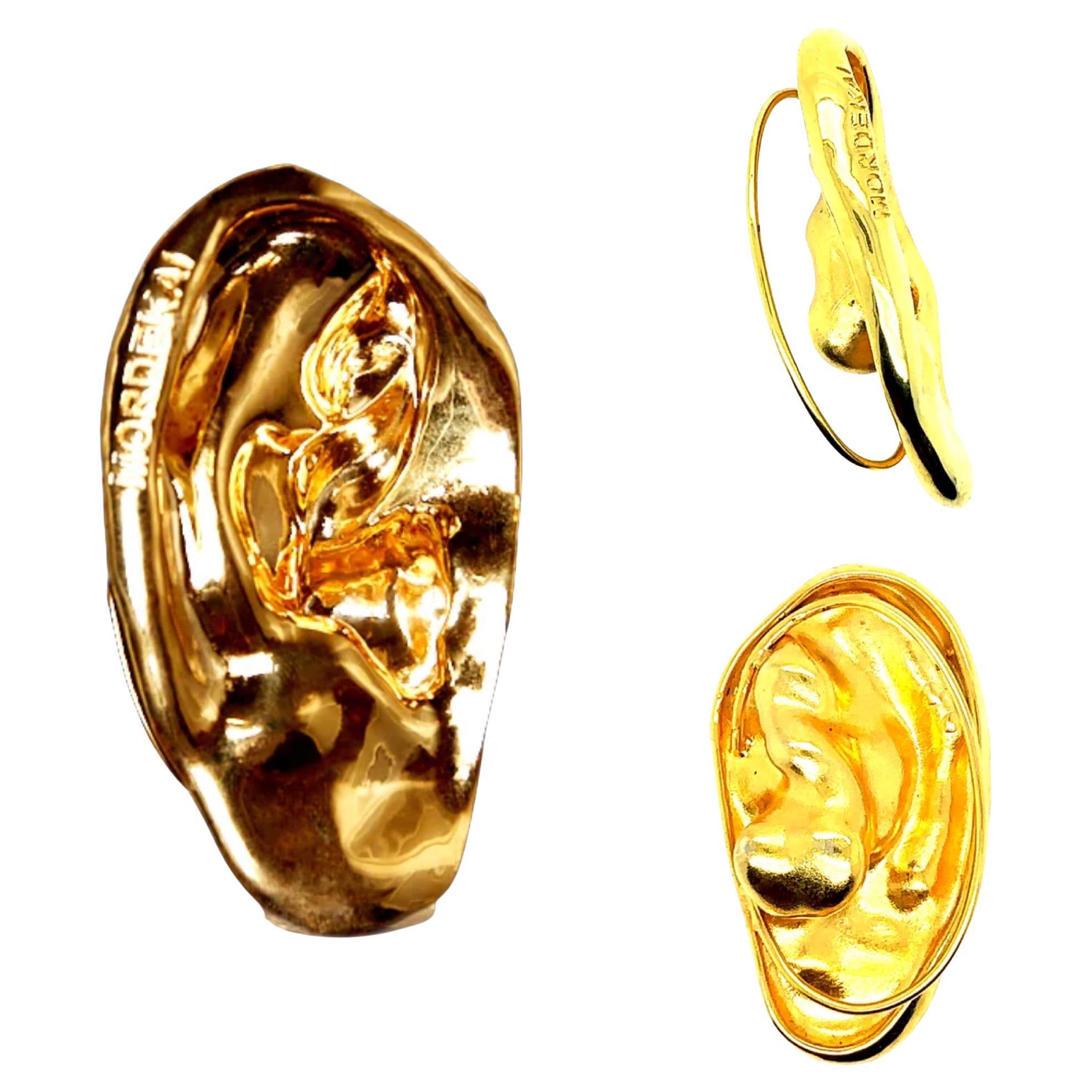 24K Gold-Plated Brass Anatomical Ear Cuff by Mordekai For Sale