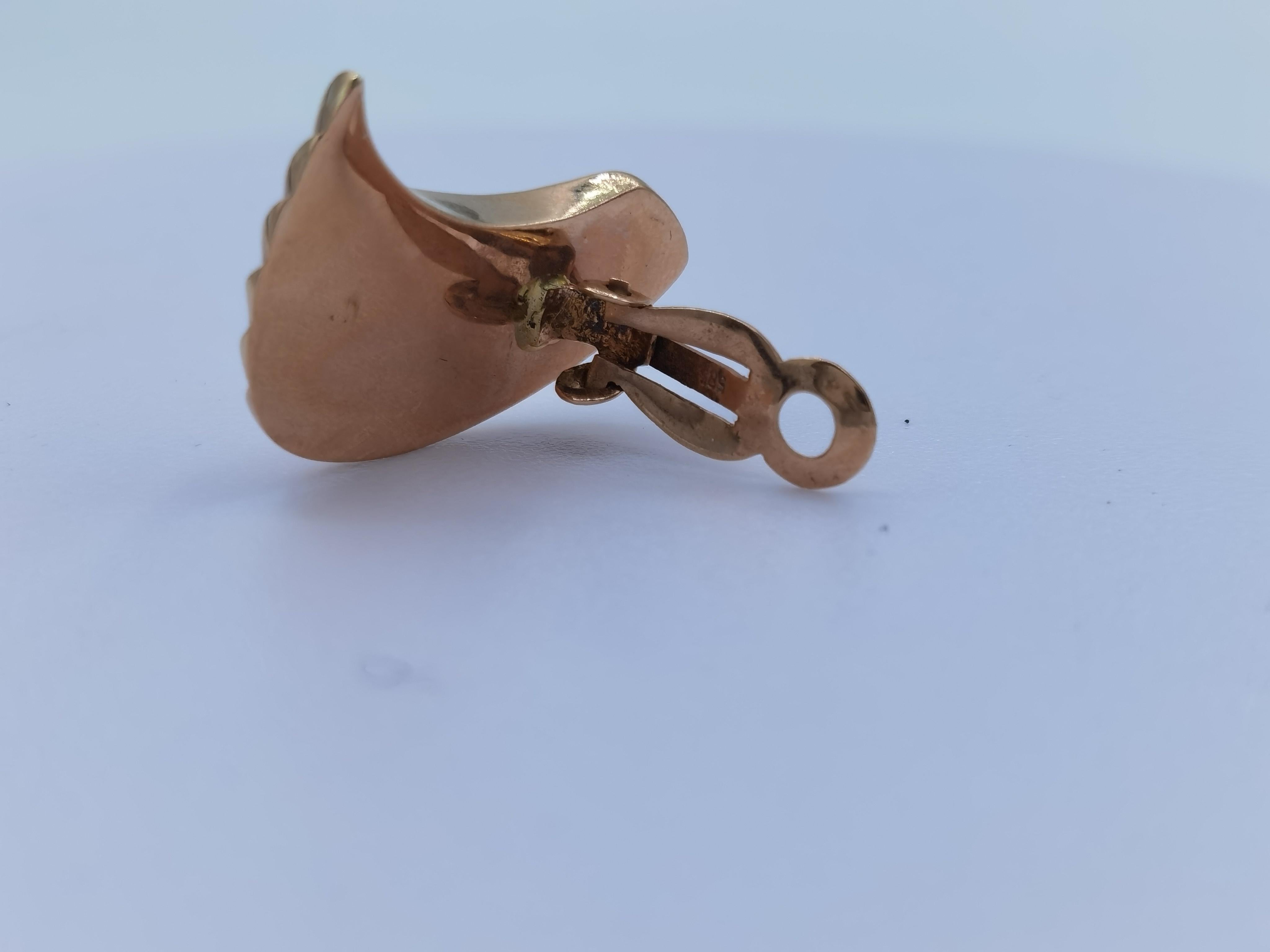 gold earring clip 18 k In New Condition For Sale In Bad Kissingen, DE