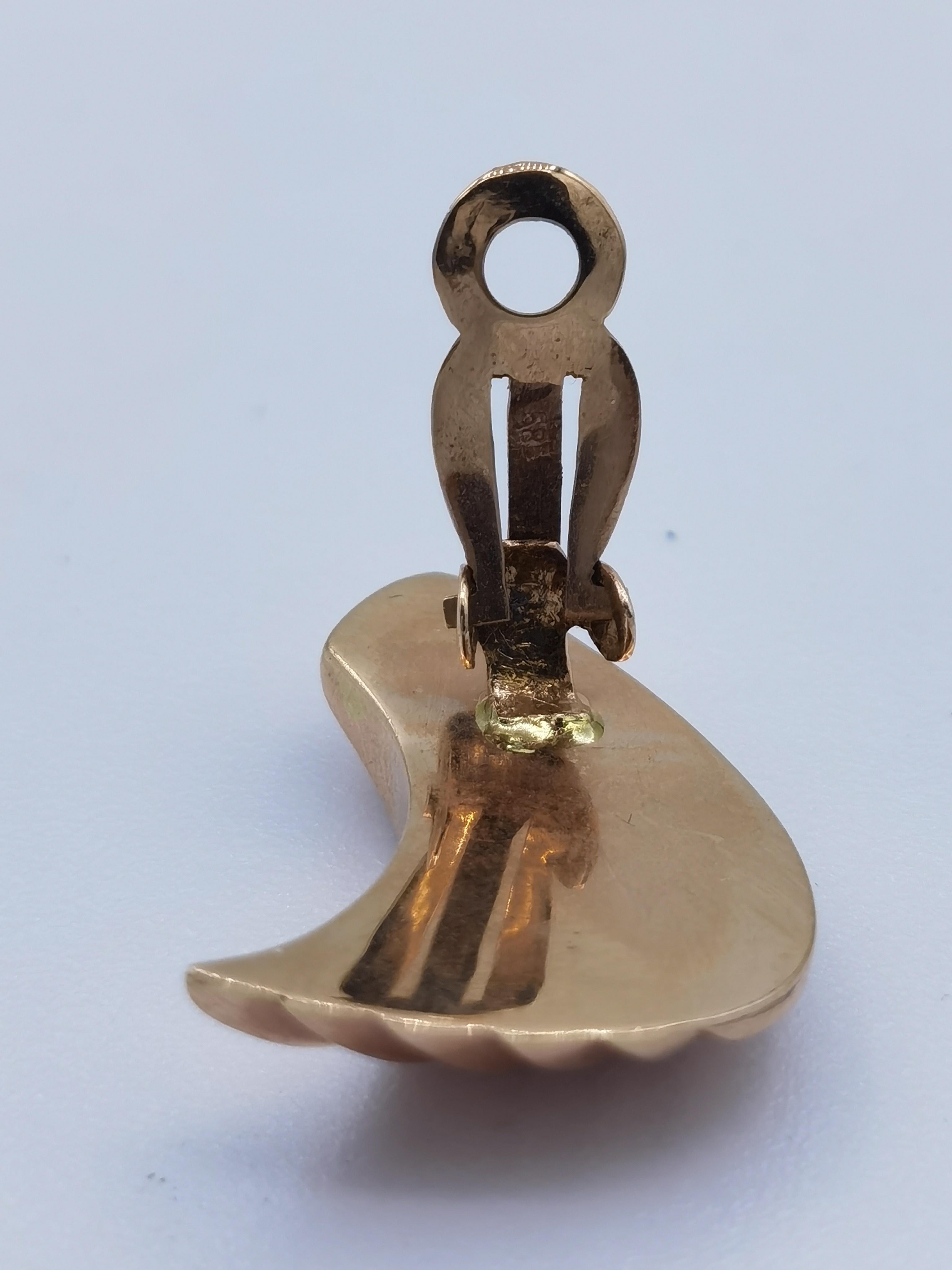 Women's or Men's gold earring clip 18 k For Sale