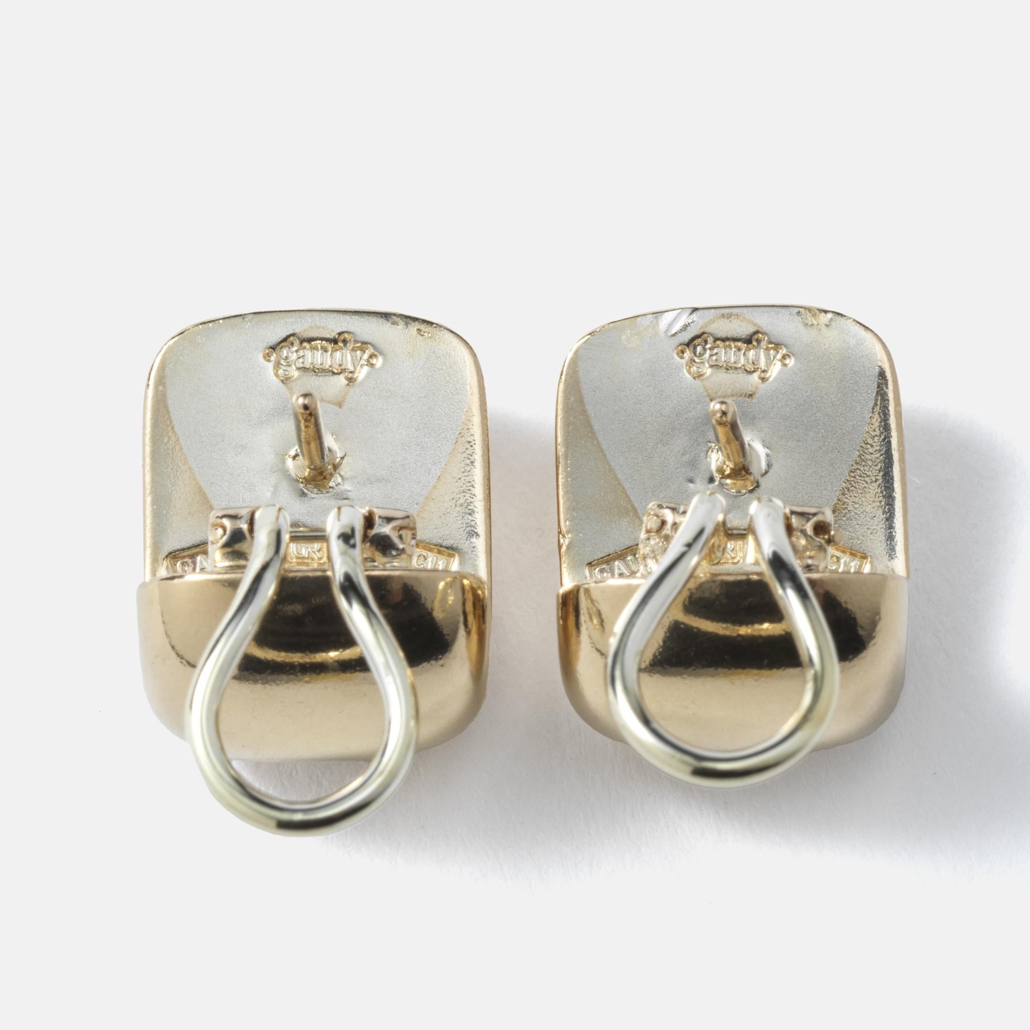 Gold earrings made 2001 by Swedish Jeweler Gaudy For Sale 6