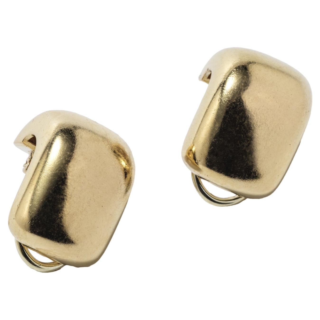 Gold earrings made 2001 by Swedish Jeweler Gaudy For Sale