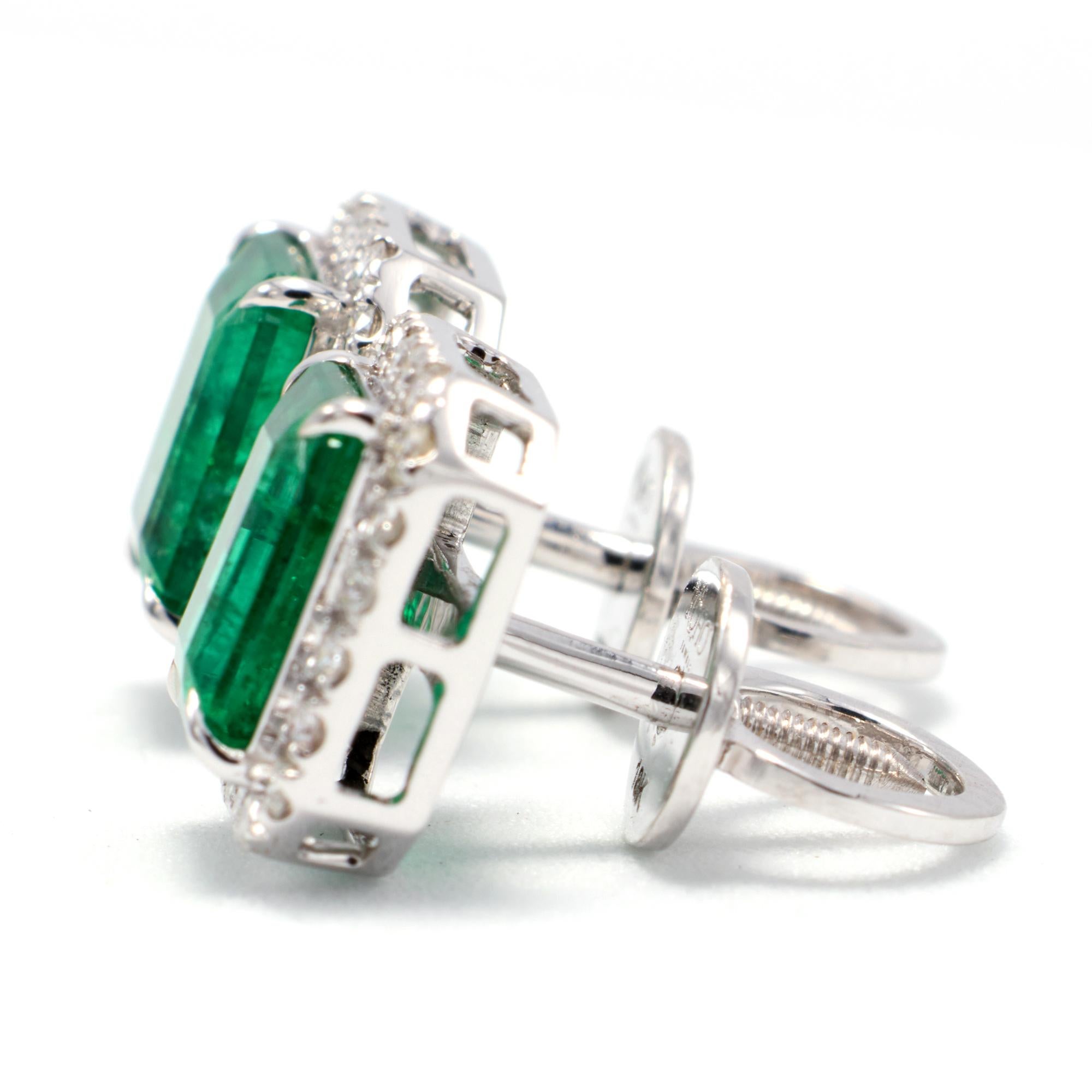 emerald rectangle earrings