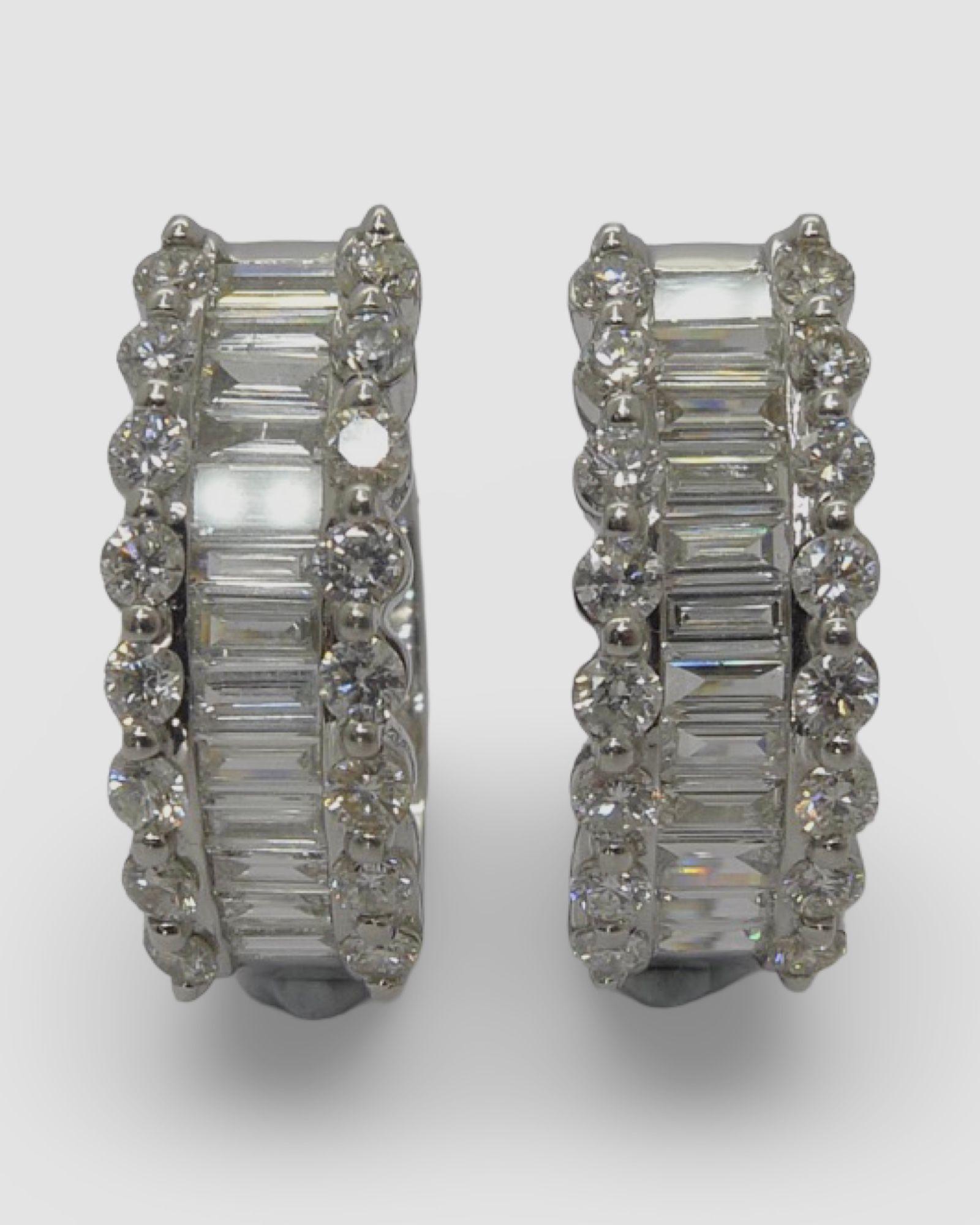 Pendientes de Oro con Diamantes de 2 ct Moderno en venta