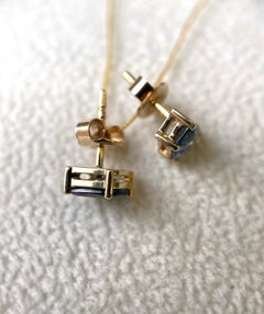 Gold Earrings with Blue Sapphires