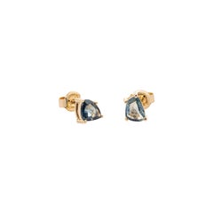 Gold Earrings with Blue Sapphires