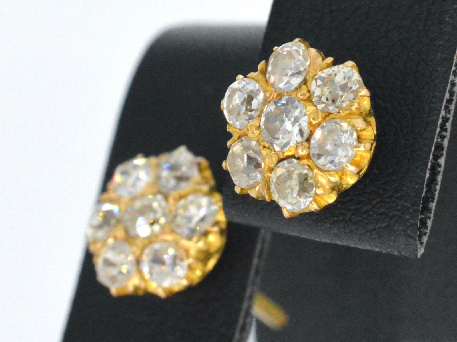 south indian 7 stone diamond earrings
