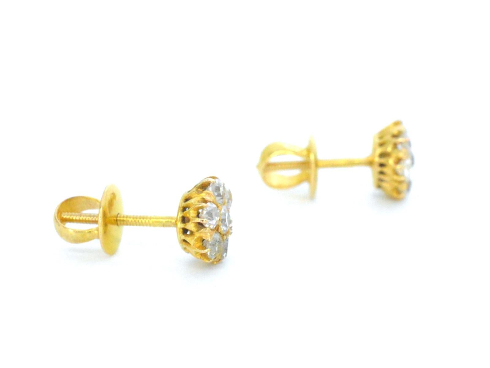 Boucles d'oreilles en or et diamant en vente 1
