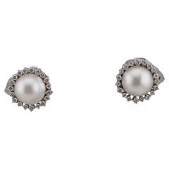 Orecchini in oro con perle e diamanti