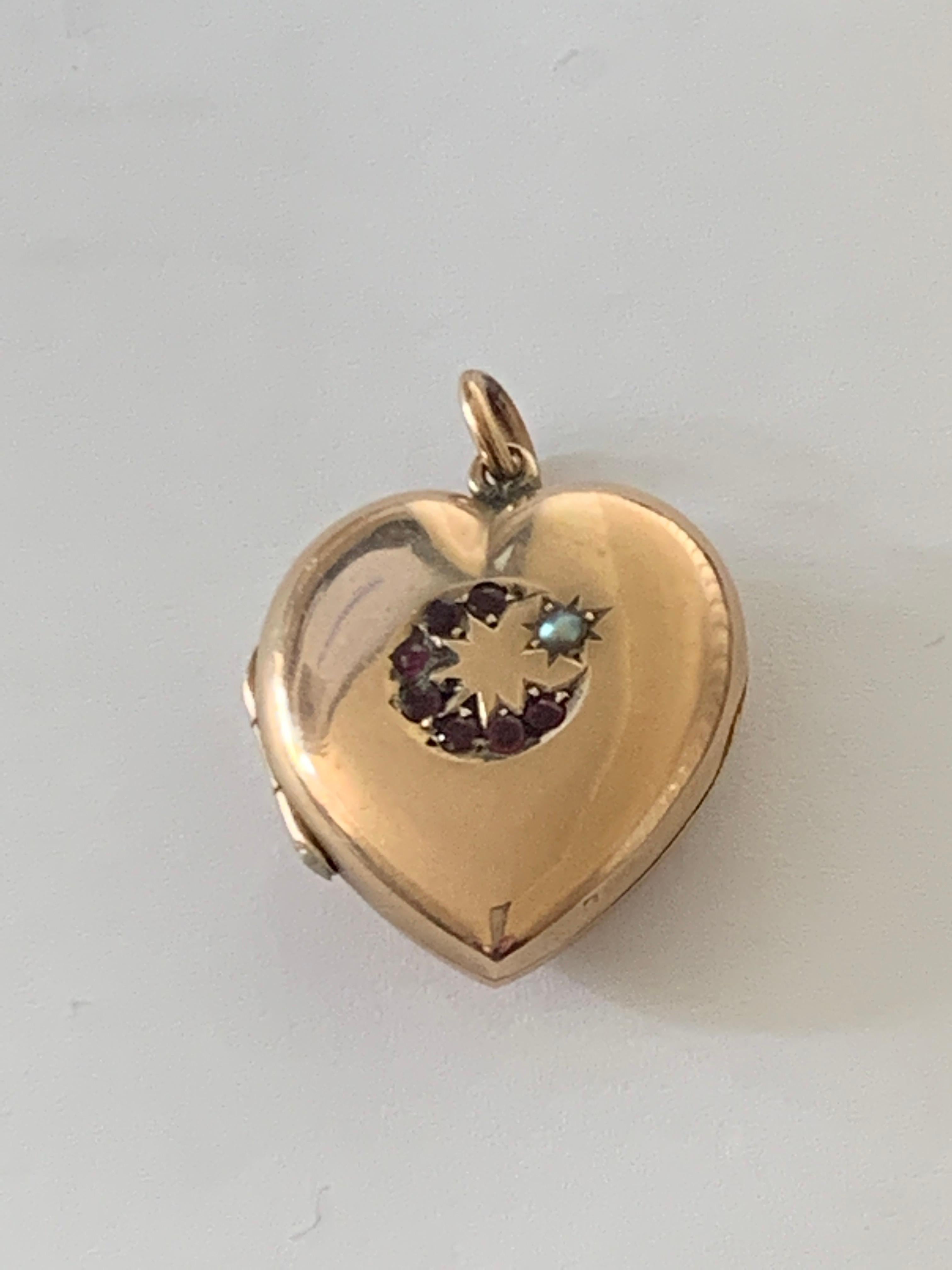 Edwardianisches Herzschloss aus Gold – gestempelt 5