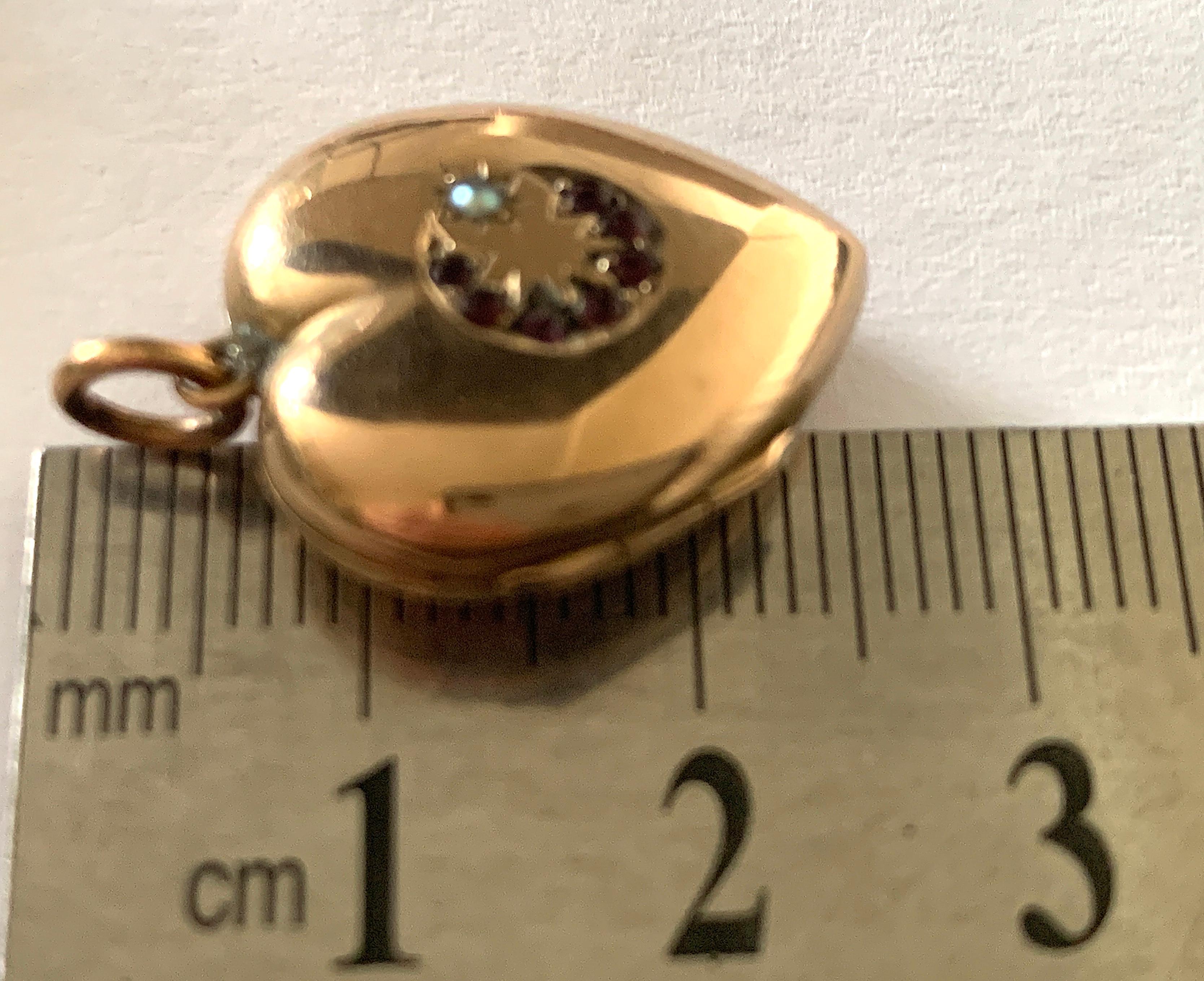 Edwardianisches Herzschloss aus Gold – gestempelt im Zustand „Gut“ in London, GB