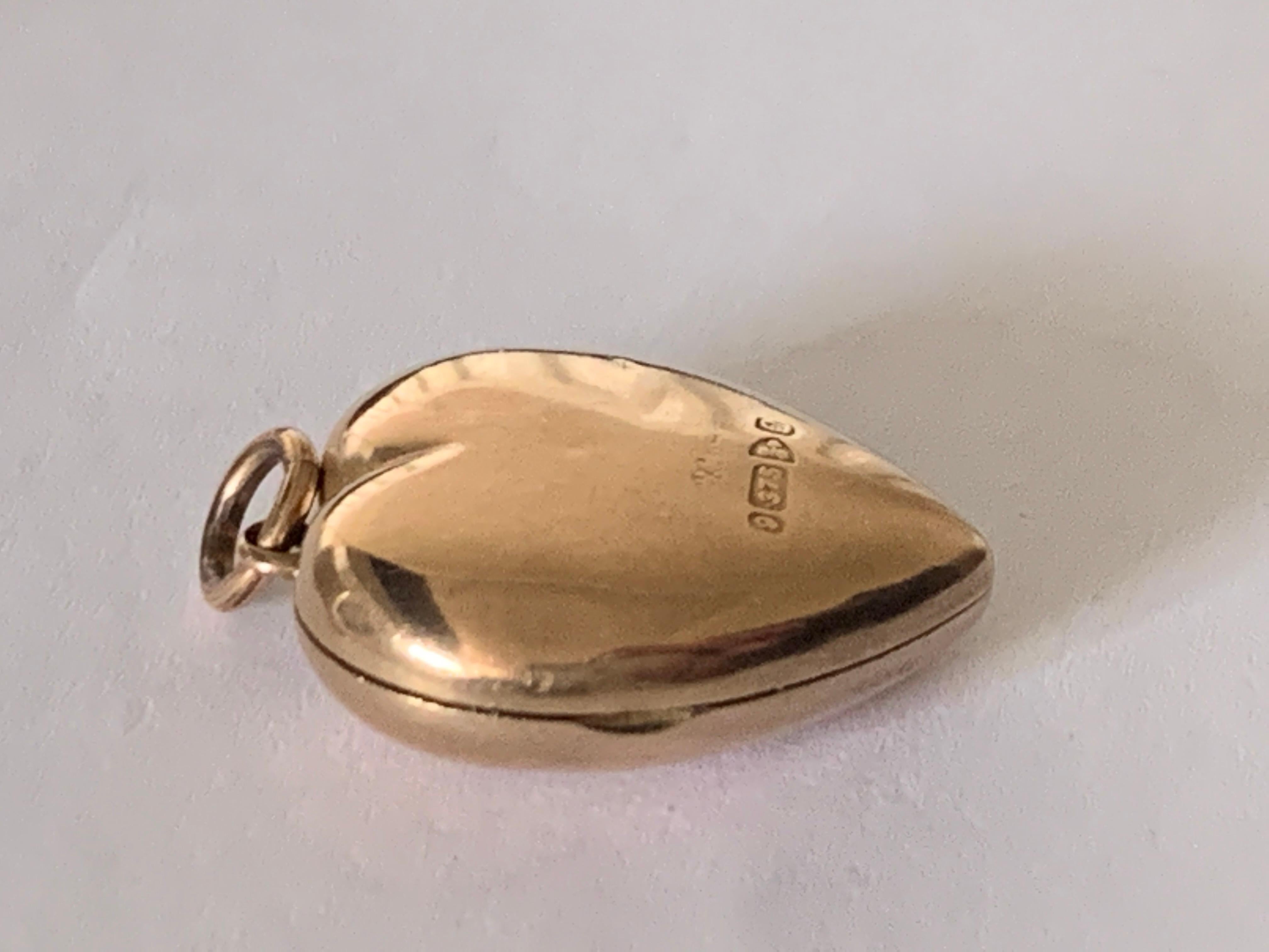 Edwardianisches Herzschloss aus Gold – gestempelt 3