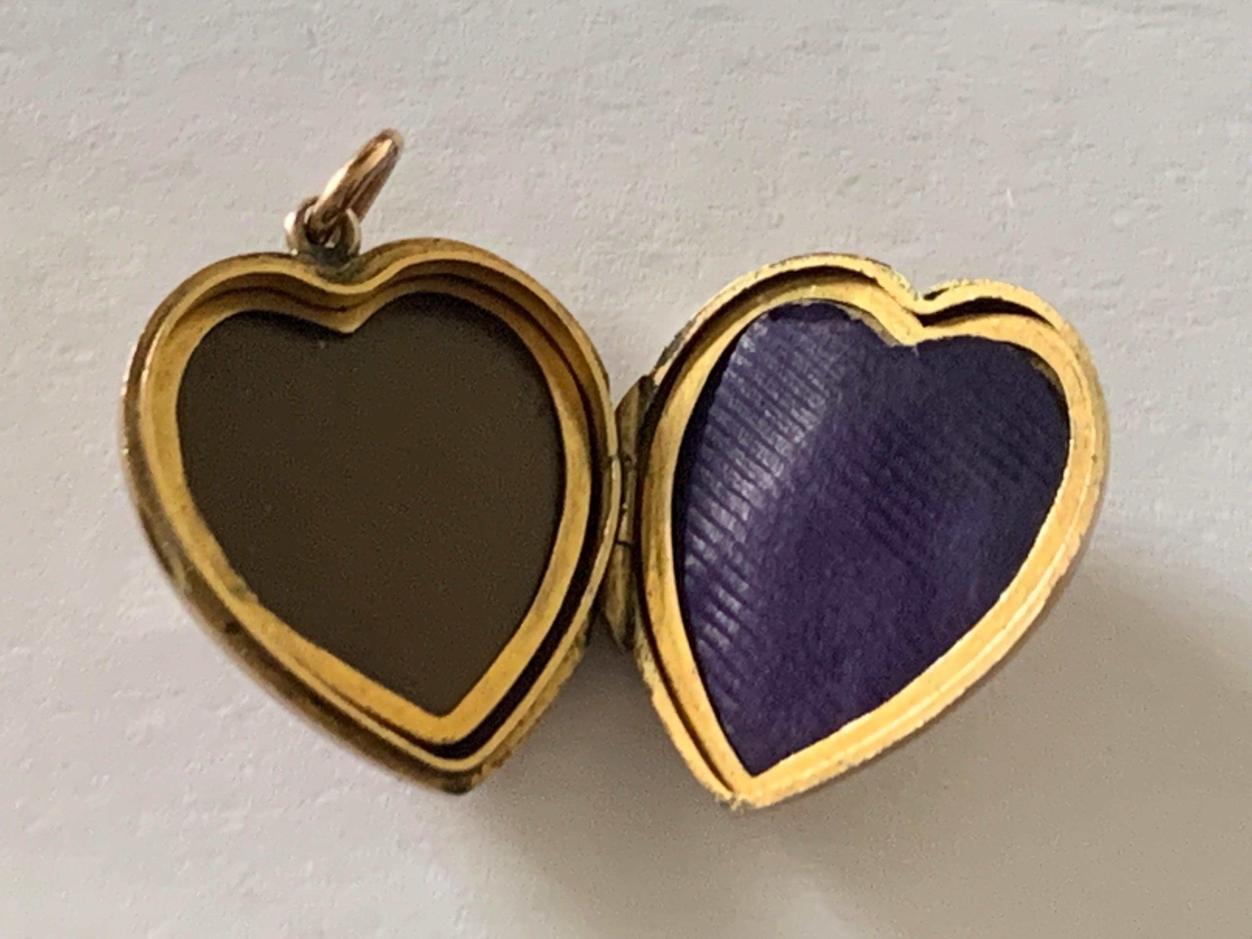 Edwardianisches Herzschloss aus Gold – gestempelt 4