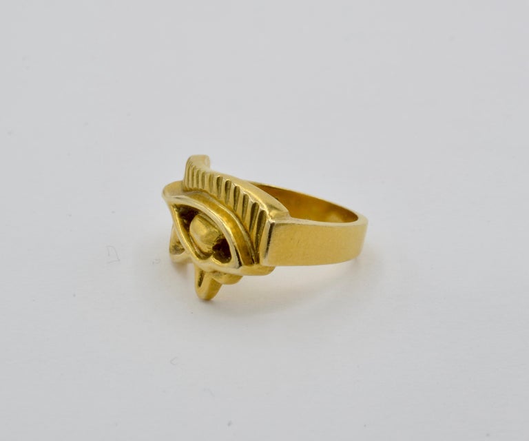 Gold Egyptian Eye of Horus Ring Museum Replication at 1stDibs eye of
