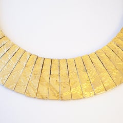 Gold Egyptian Revival Choker Necklace By Les Bernard, 1970s