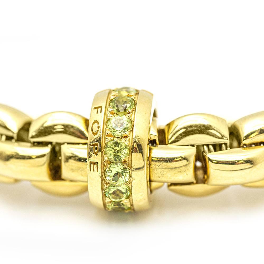 Gold Elastic Bracelet with Peridot. In New Condition For Sale In BARCELONA, ES