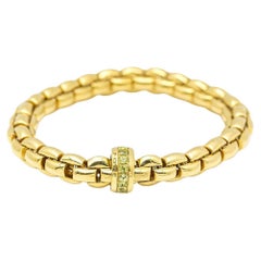 Gold Elastic Bracelet with Peridot.