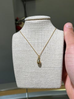 Gold Elsa Peretti for Tiffany & Co. Teardrop Pendant on Gold Chain