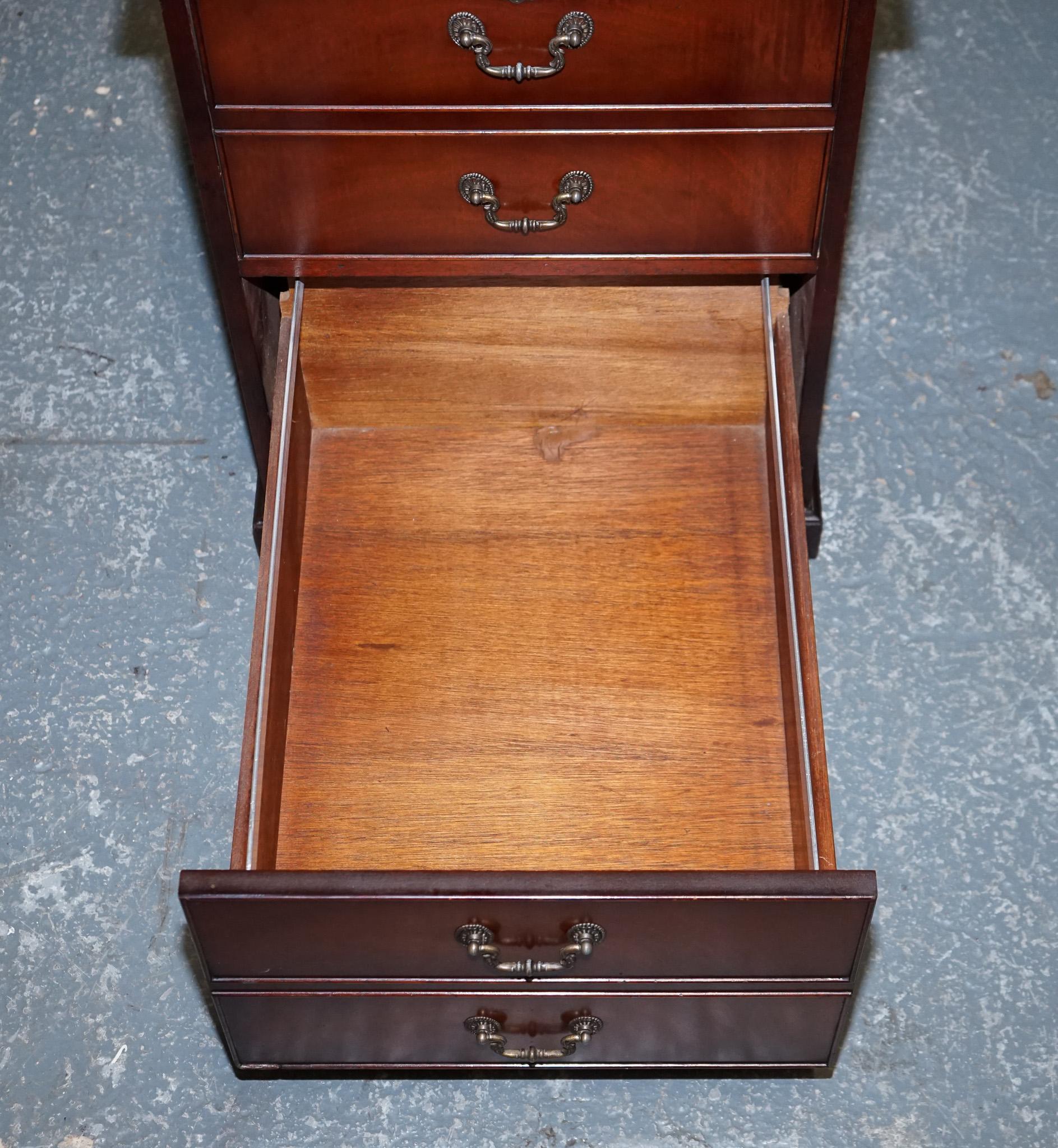 Hand-Crafted GOLD EMBOSSED BROWN LEATHER TOP FILLING CABiNET - MATCHING DESK AVAILABLE For Sale