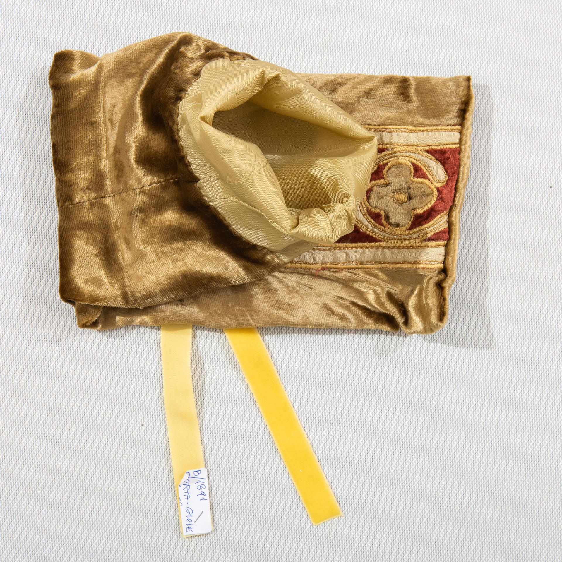 Gold Embroidered Velvet Stripe For Sale 8
