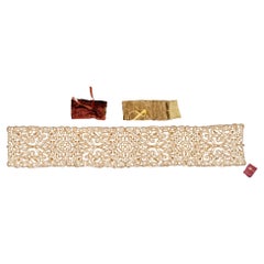 Gold Embroidered Velvet Stripe