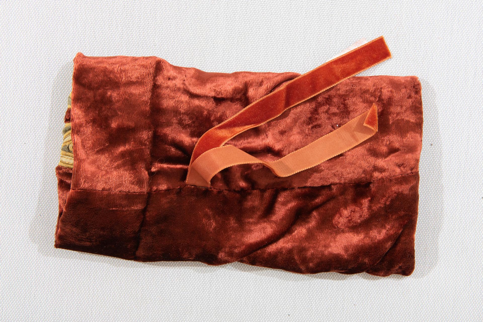 Gold Embroidered Velvet Stripe For Sale 3